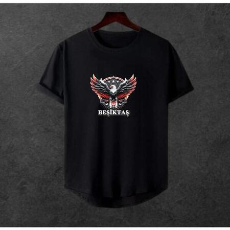  Unisex Oversize Karakartal Ön Baskili T-shirt